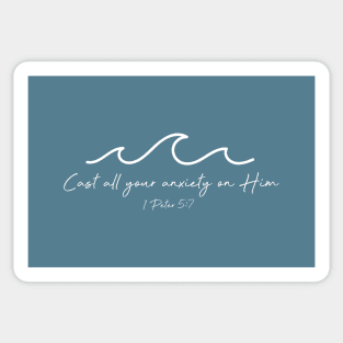 Cast All Your Anxiety Waves - 1 Peter 5:7 Sticker